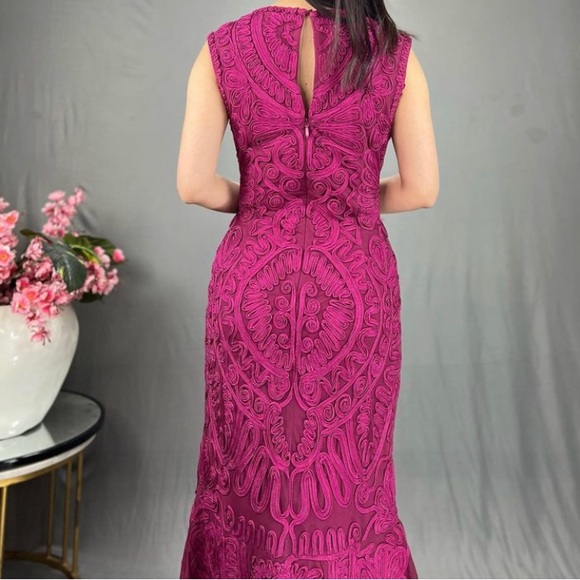 J D collection magenta pink tapework lace bodycon mermaid dress - Picture 2 of 9